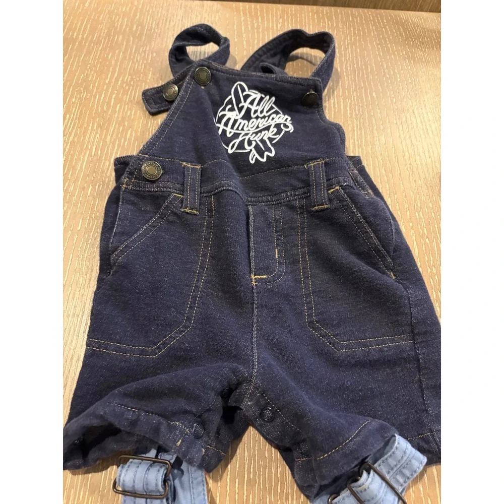 OshKosh B'gosh Genuine Kids Denim Overalls Toddler 18M Carpenter EUC